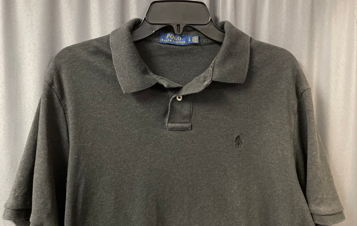 Polo Ralph Lauren Men's Grey Short Sleeve Polo Shirt Embroidered Logo Sz L