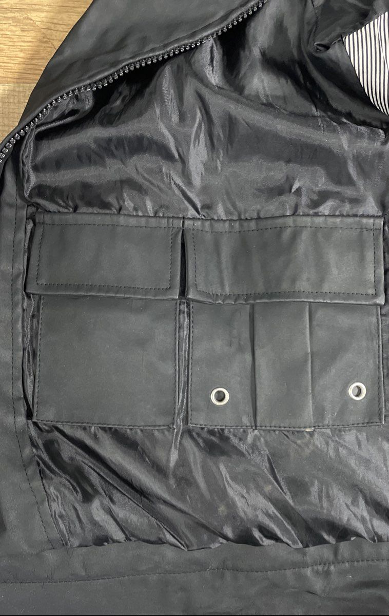 Nicole Miller Women's Black Faux Leather Full Zip Mock Neck Jacket Size M