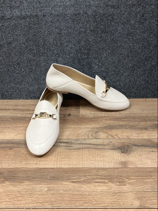 Michael Kors Cream Leather Gold Bit Loafers Women's Size 9.5M