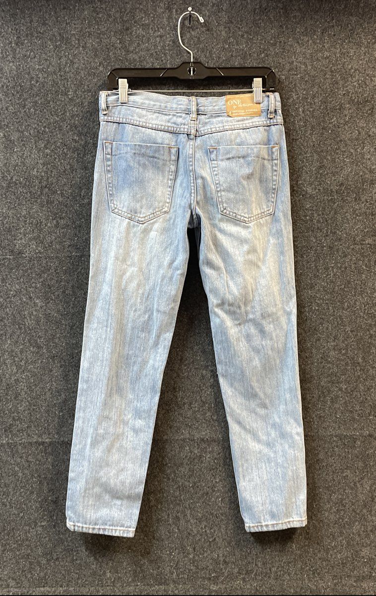 One Teaspoon Women's Awesome Baggies Distressed Tapered Blue Jeans Sz 24