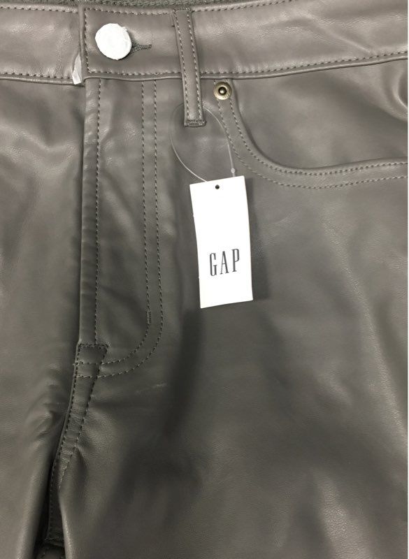 GAP Women's Gray Faux Leather Vintage Slim High Rise Pants Sz 27/4P NWT
