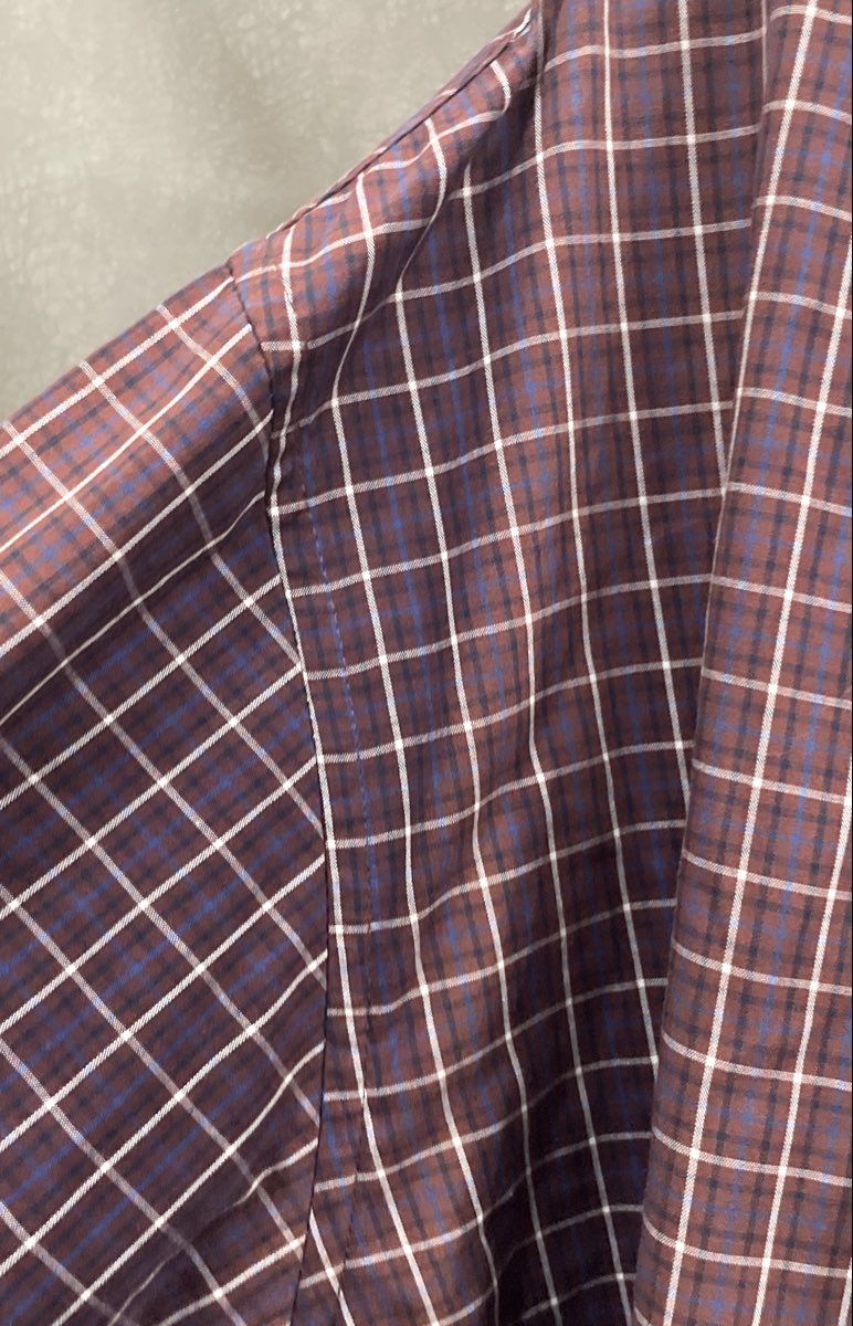 Claiborne Men's Purple Windowpane Stretch Long Sleeve Button Up Shirt Sz 2XLT