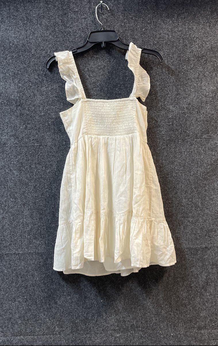 American Eagle Women's White Cotton Ruffle Tiered Mini Dress NWT Sz XS