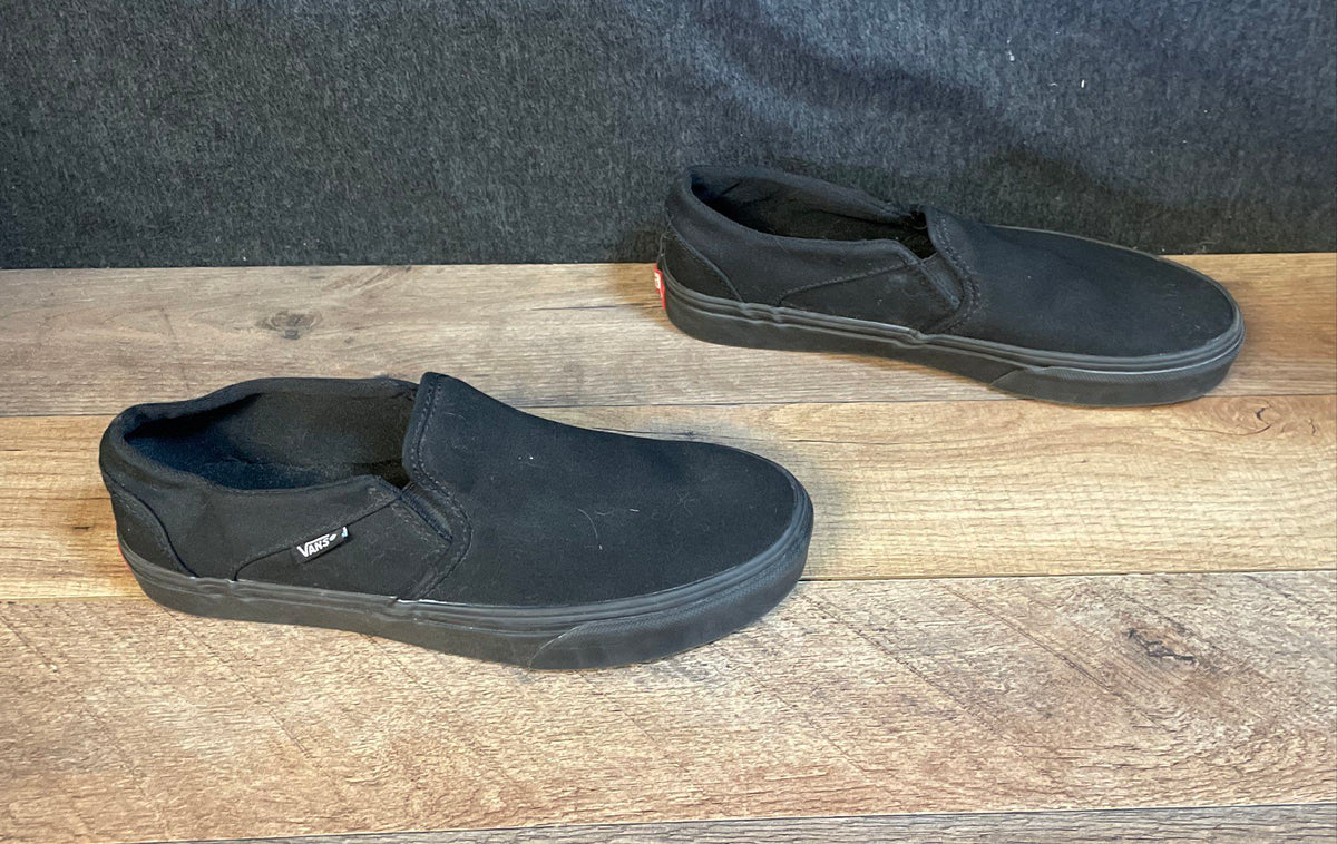 Vans Classic Slip-On Black Canvas Sneakers Women's Size 9