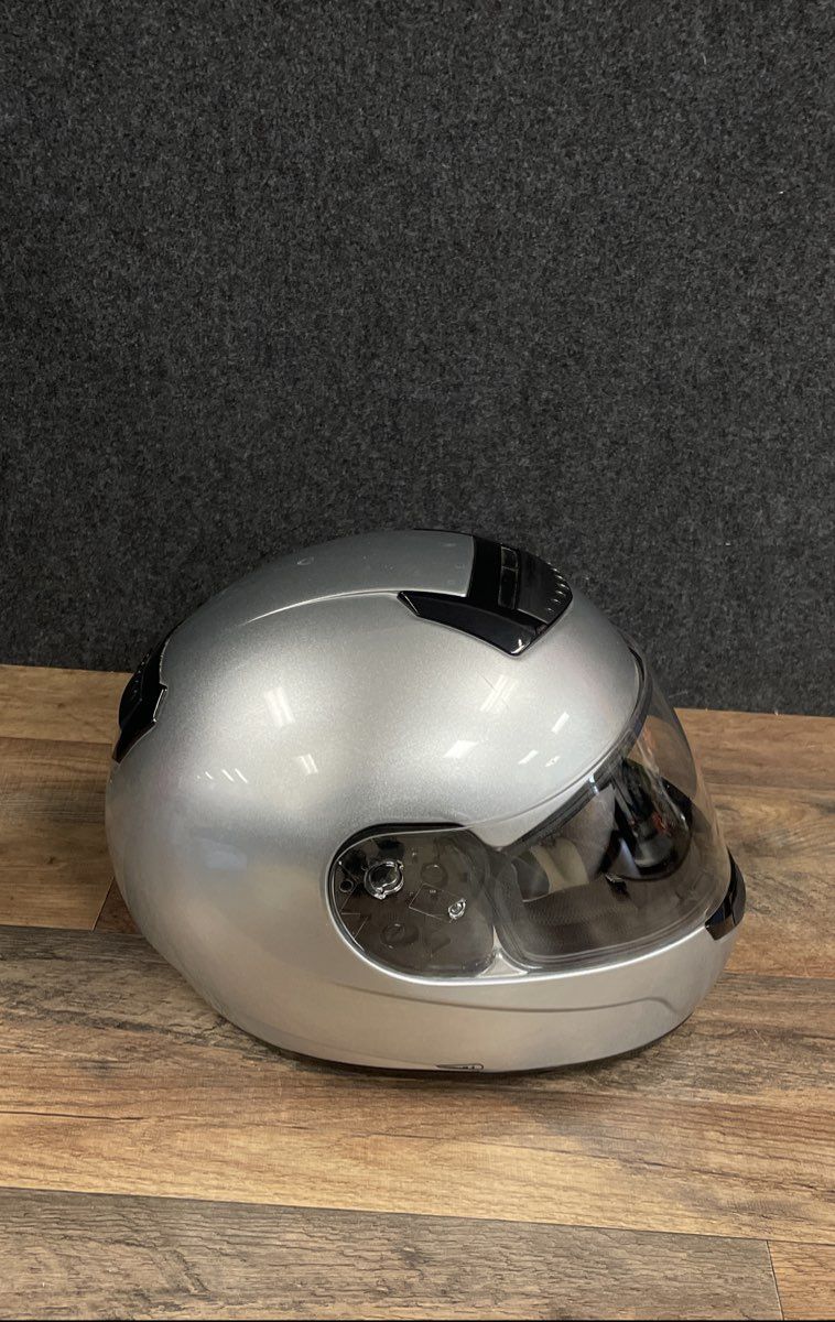 HJC CS-R1 Full Face Motorcycle Helmet Silver Size Small with Storage Bag