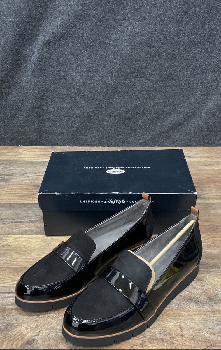 Dr. Scholl's Webster Black Mixed Media Slip-On Women's Loafers Size 8M