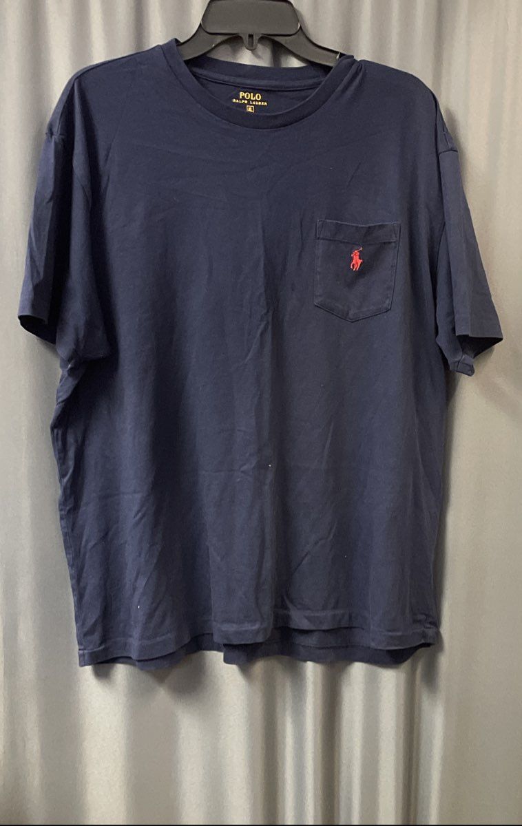 Polo Ralph Lauren Men's Navy Blue Pocket T-Shirt Red Pony Logo XL
