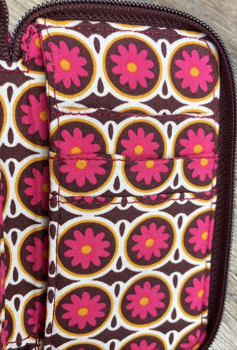 Vera Bradley Symphony in Hue Floral Quilted Cotton Zip Around Wristlet Wallet