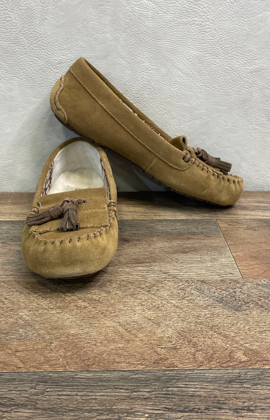 UGG Dakota Chestnut Brown Suede Tassel Moccasin Slippers Women's Size 5