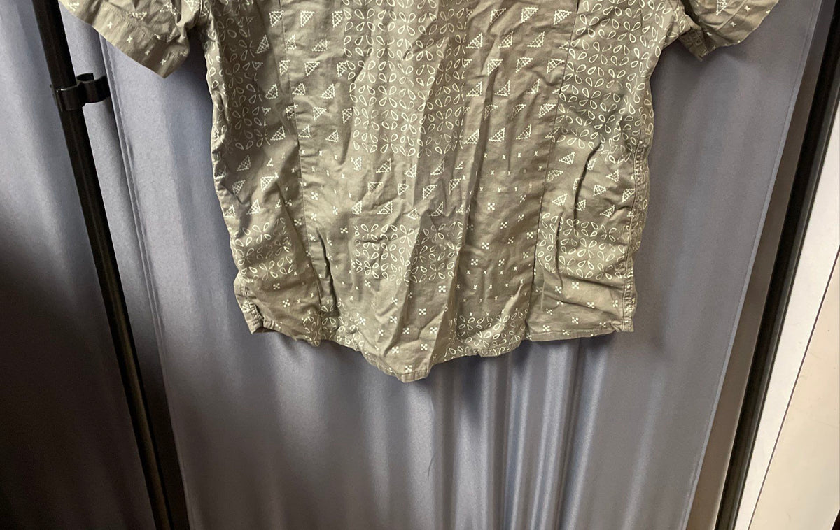Carhartt Men's Green Pattern Short Sleeve Button Up Relaxed Fit Shirt Sz XL