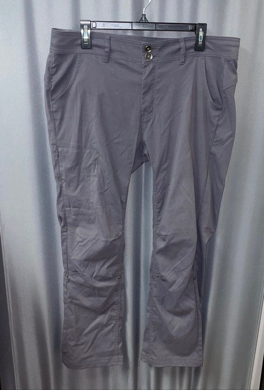 PrAna Women's Halle Dark Grey Zion Stretch Roll-Up Hiking Pants Sz 14 Short