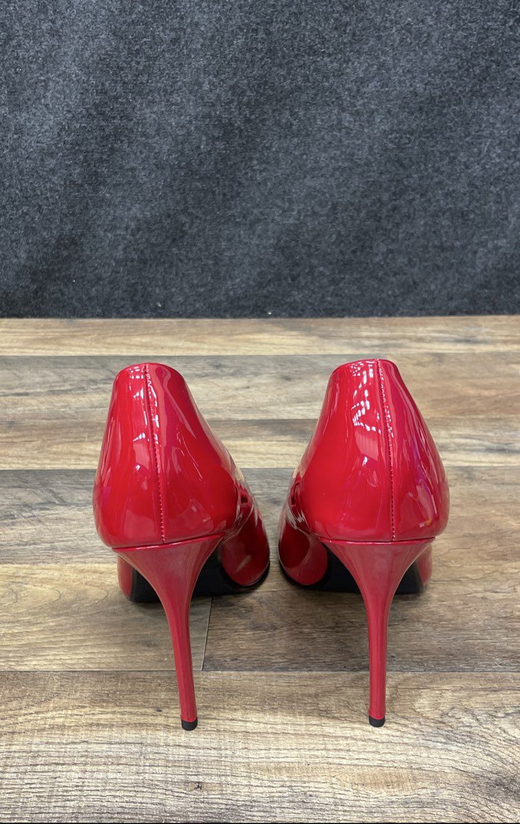 Haozhaotou Red Glossy Pointed Toe Stiletto Pumps Heels Size 10