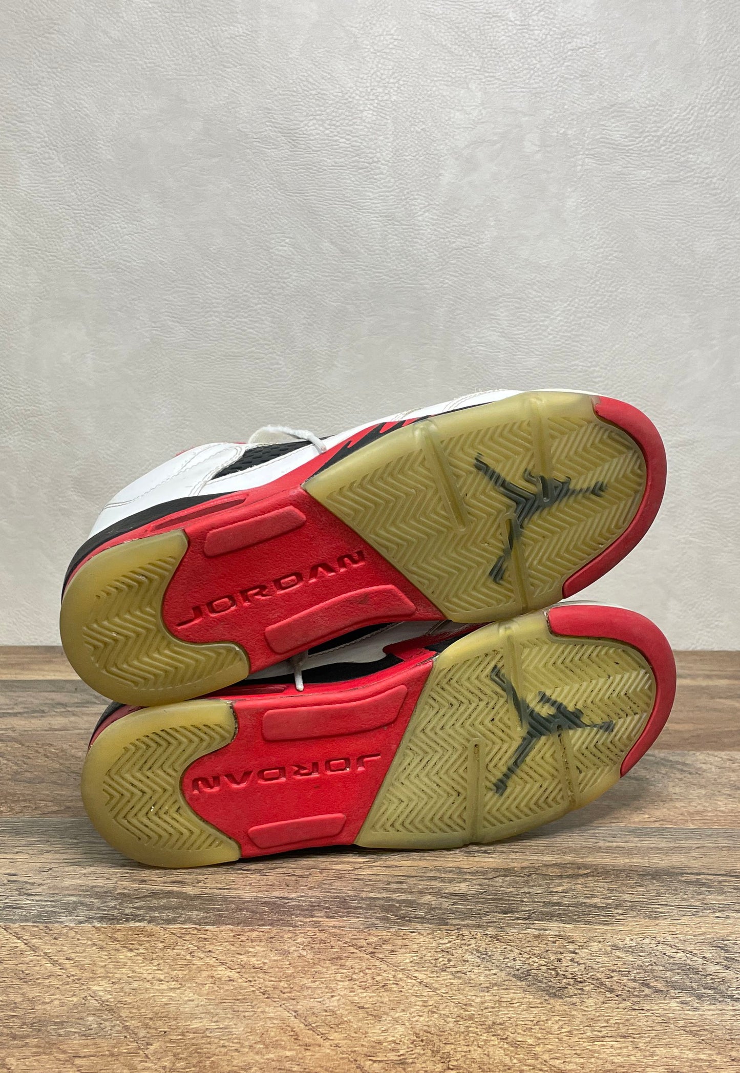 Nike Air Jordan 5 Retro Low Fire Red White Black Sneakers Size 6Y