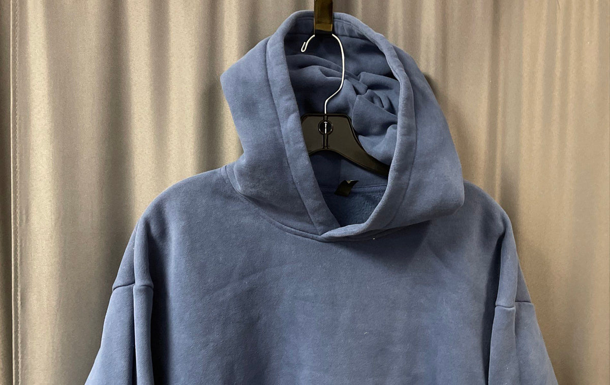 Comfrt Unisex Pullover Hoodie Blue Heavyweight Fleece Relaxed Fit Sz S
