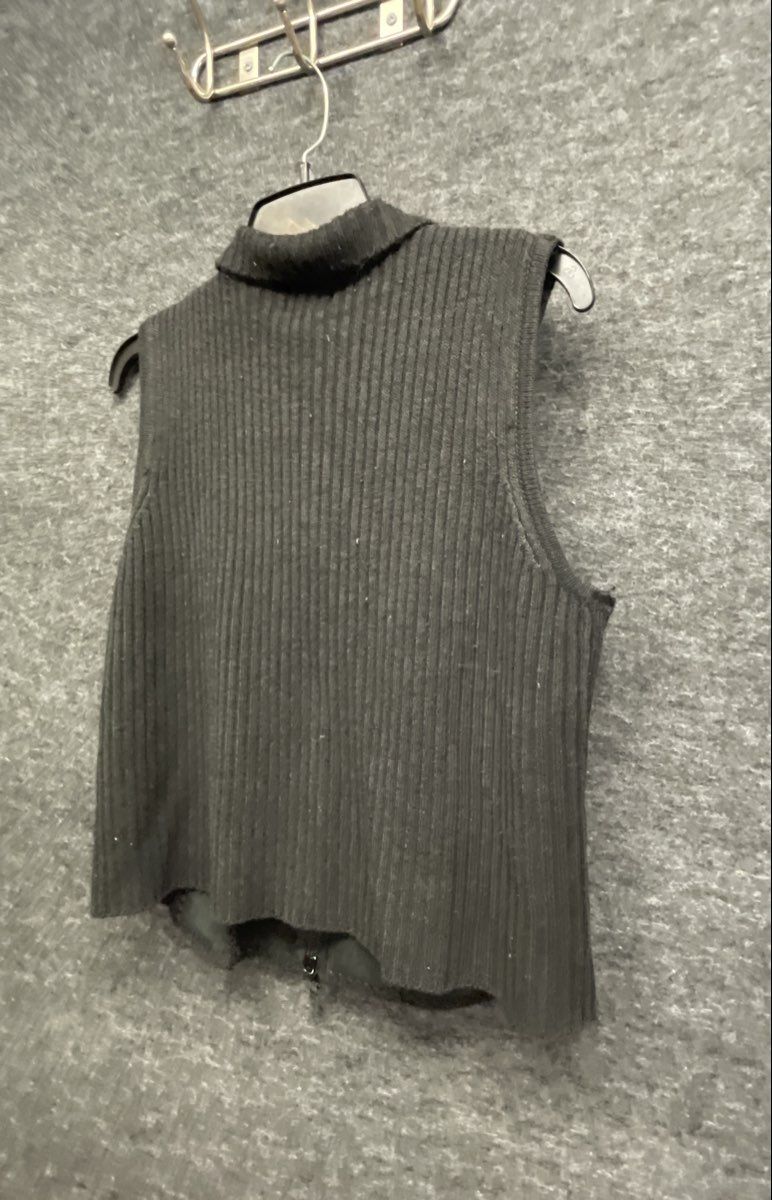 Vintage Y2K Designers Studio Originals Women's Black Patchwork Leather Vest PL