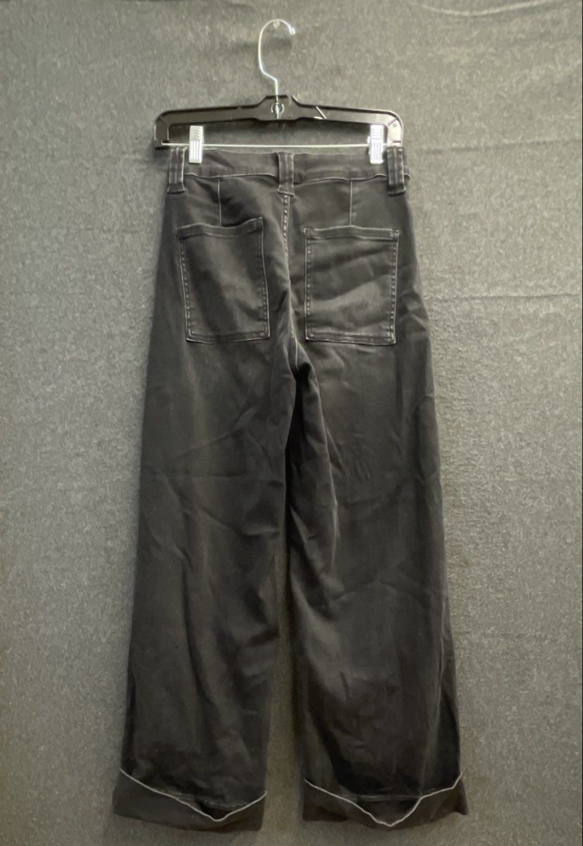 Vervet Los Angeles Women's Washed Black High Rise Wide Leg Utility Jeans Sz 26