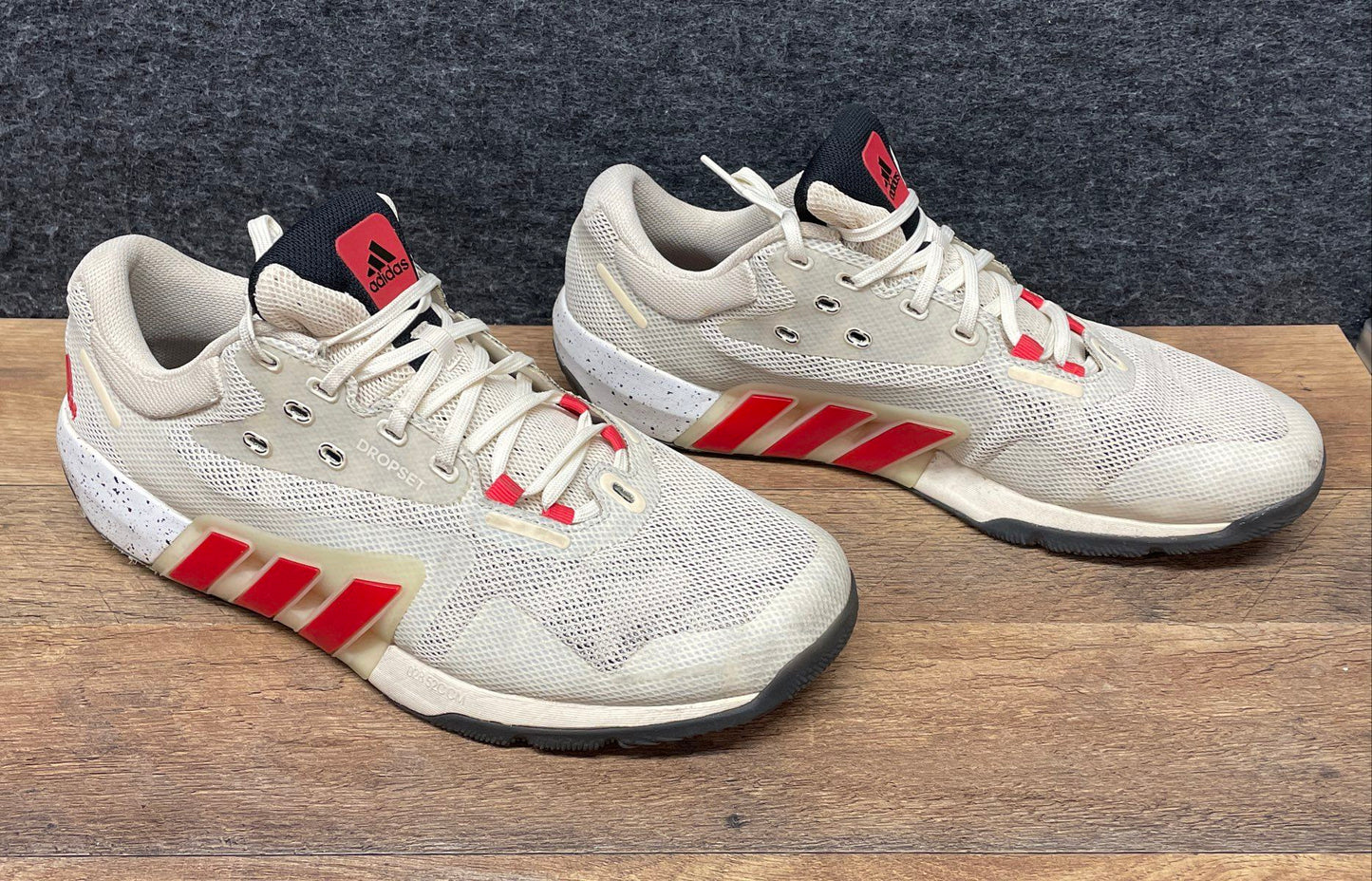 Adidas Dropset Training Off White Red Black Mens Sneakers Size 13