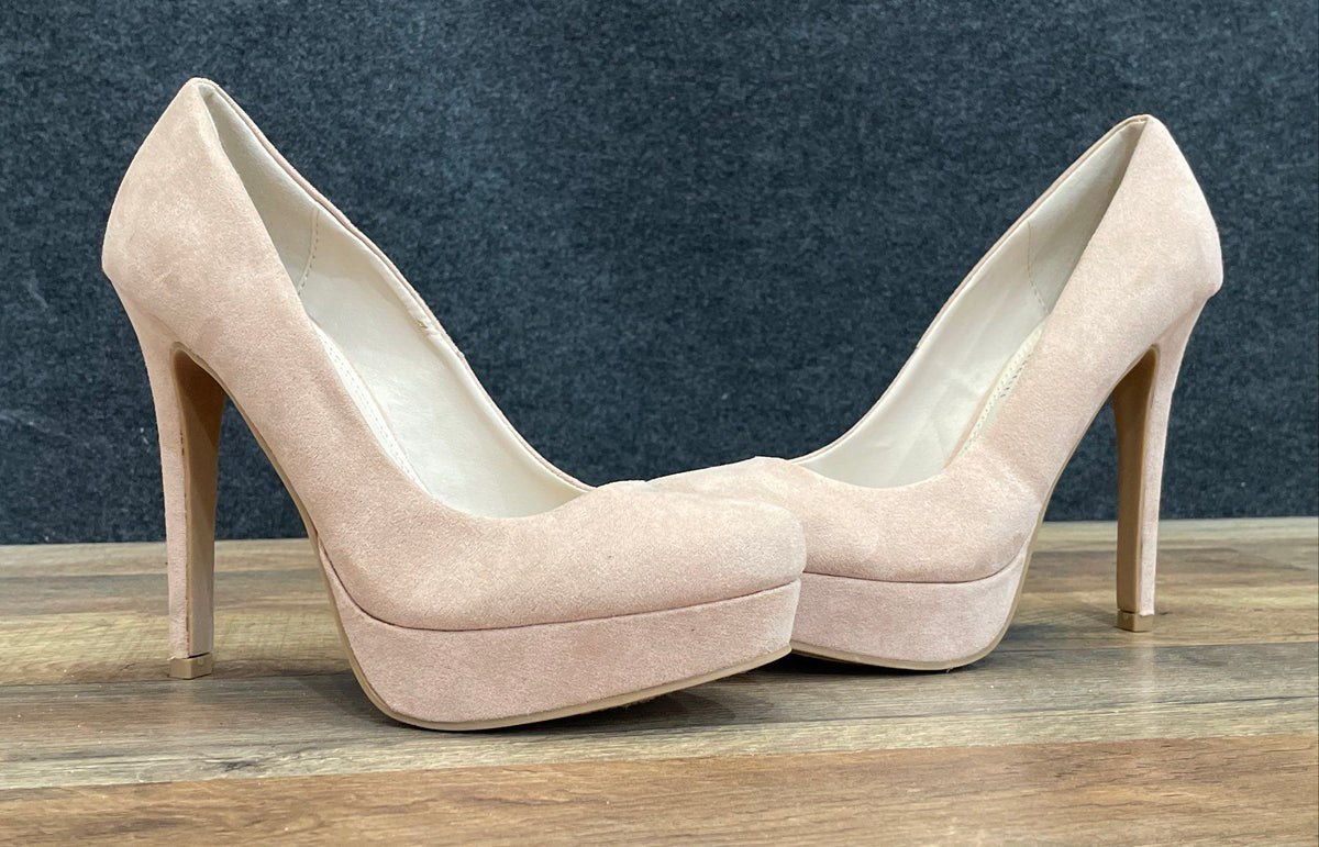 Chinese Laundry Pink Faux Suede Platform Stiletto Pumps Women's Size 6.5 M