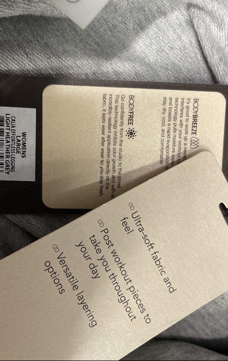 Calia Women's Effortless Legging Light Heather Grey Drawstring NWT Sz L