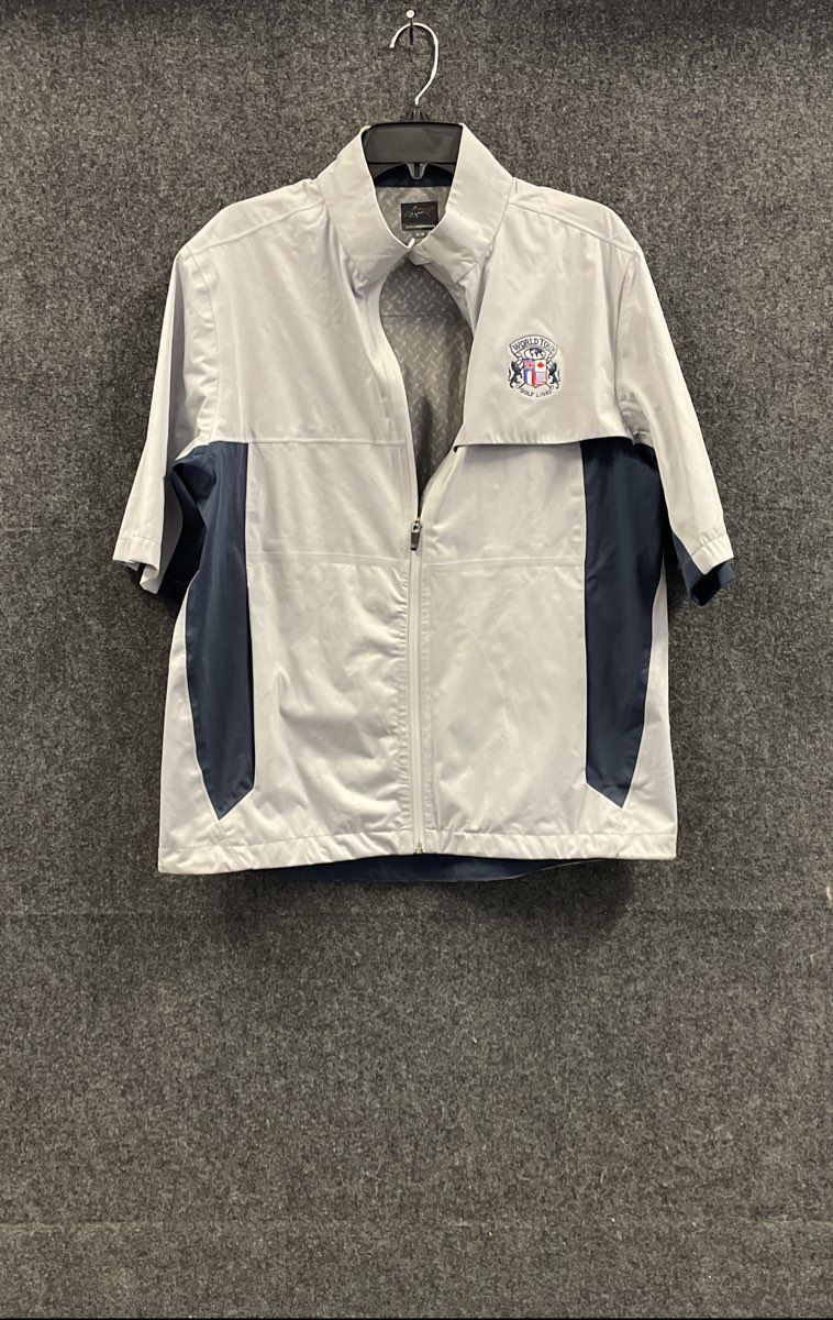 Greg Norman Men's World Tour Golf Links Full Zip Short Sleeve Wind Jacket Sz M