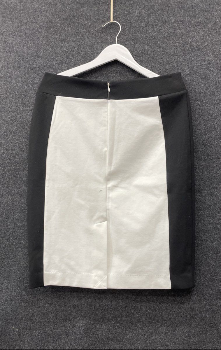 New York & Company Women's Black White Colorblock Pencil Skirt NWT Sz 12