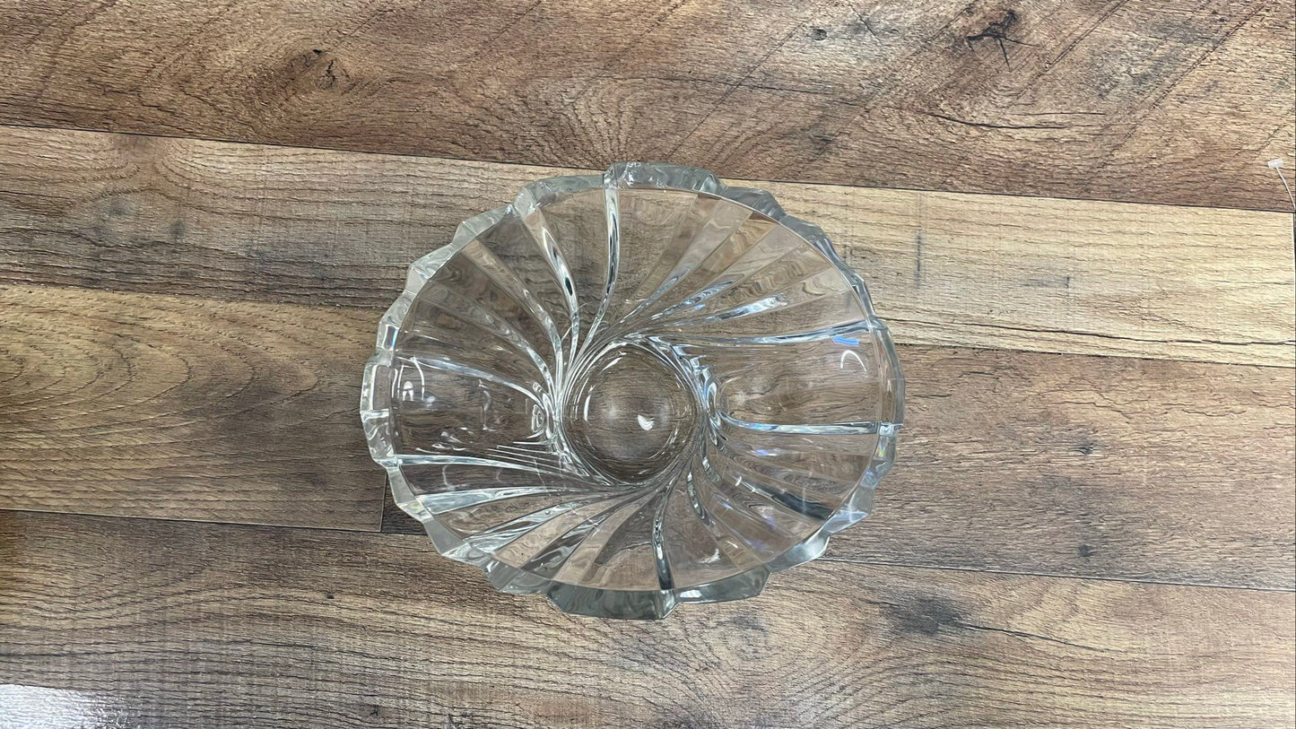 Vintage Style Mikasa Flores Flai Crystal Oval Bowl