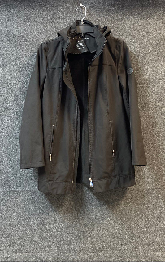 Andrew Marc Women's Black Softshell Jacket Detachable Hood Water Repellent Sz S