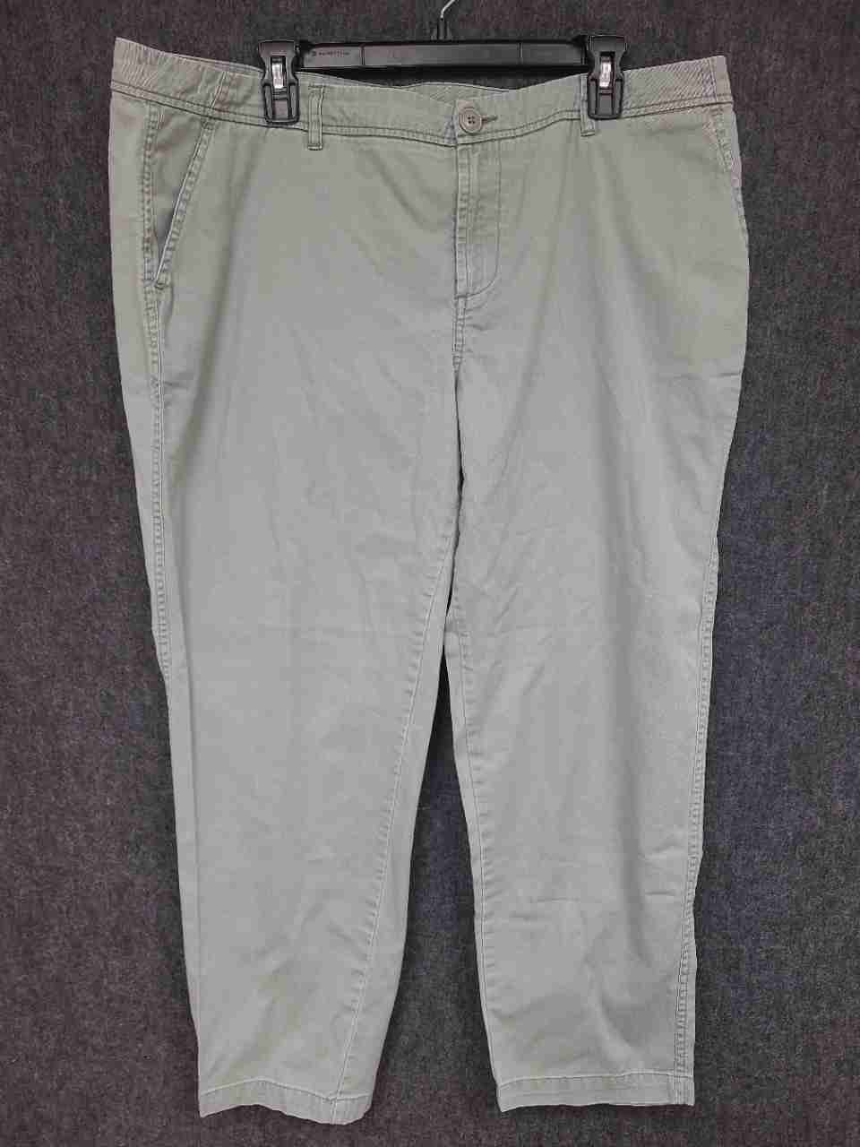 Woolrich Women's Sage Green 100% Cotton Chino Tapered Cropped Pants Sz 16