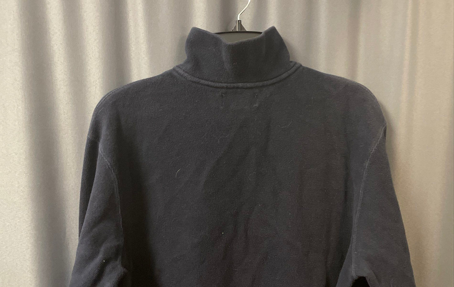 Polo Ralph Lauren Men's Navy Blue 1/4 Zip Pullover Cotton Sweater Vintage Y2K L