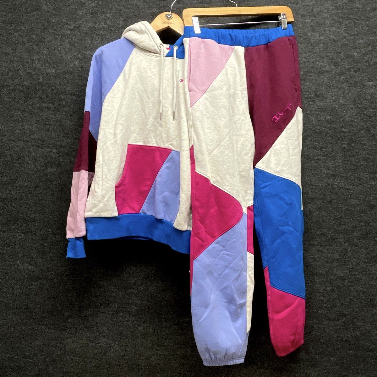 Champion Women's Multicolor Geometric Colorblock Hoodie & Pants Set Sz XS