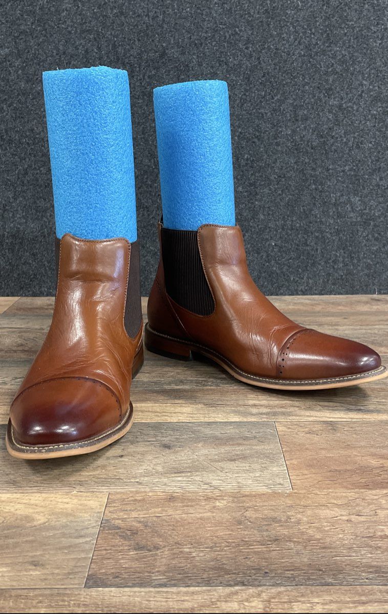 Stacy Adams Redzone Cognac Cap Toe Brogue Chelsea Boot Men's Size 11 M