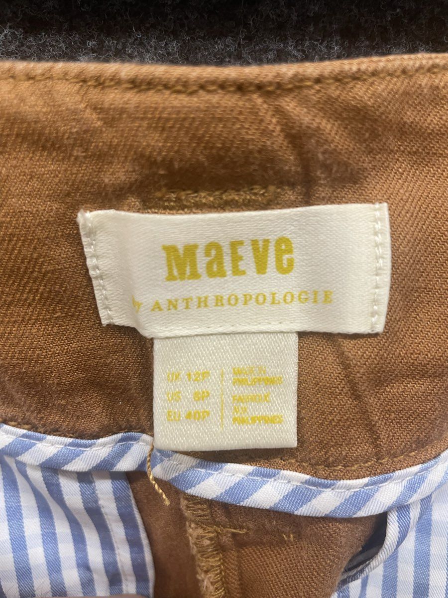 Maeve by Anthropologie Women's The Colette Cropped Wide Leg Pants Brown Sz 8P