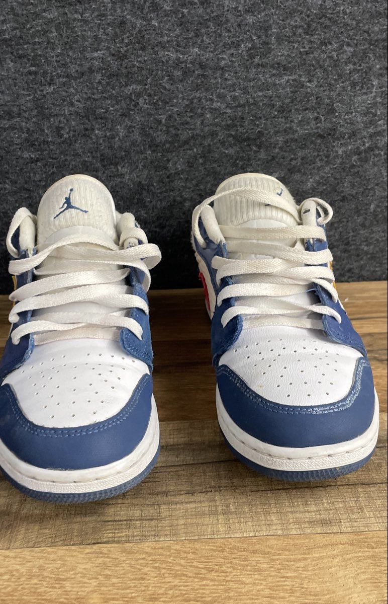 Nike Air Jordan 1 Low SE Multi-Color French Blue Gym Red Youth Size 6.5Y