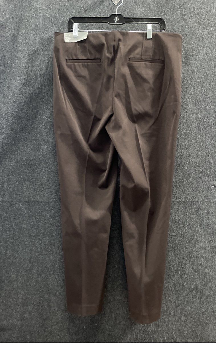 Talbots Women's Brown Stretch Side Zip Slim Leg Trousers Size 14 NWT