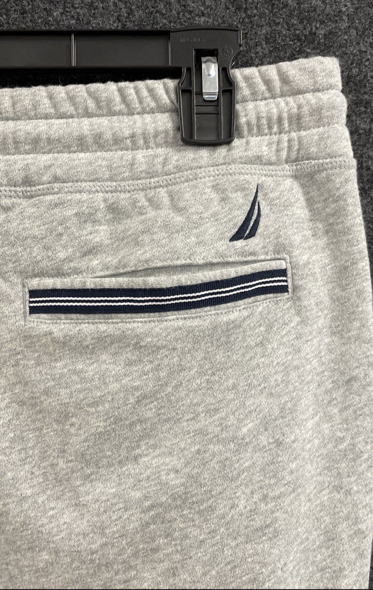 Nautica Men's Grey Heather Super Soft Fleece Logo Sweatpants Joggers NWT Sz M