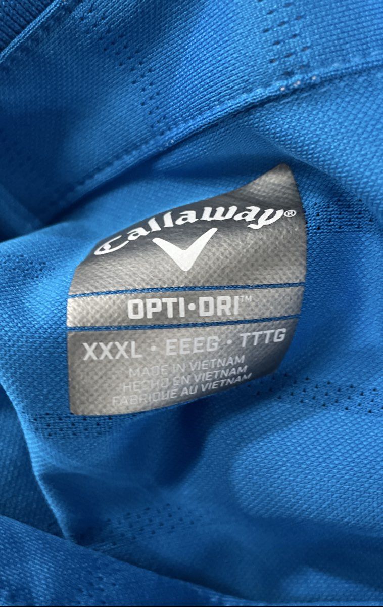 Callaway Men's Blue Opti-Dri Textured Stripe Short Sleeve Polo Shirt Sz XXXL