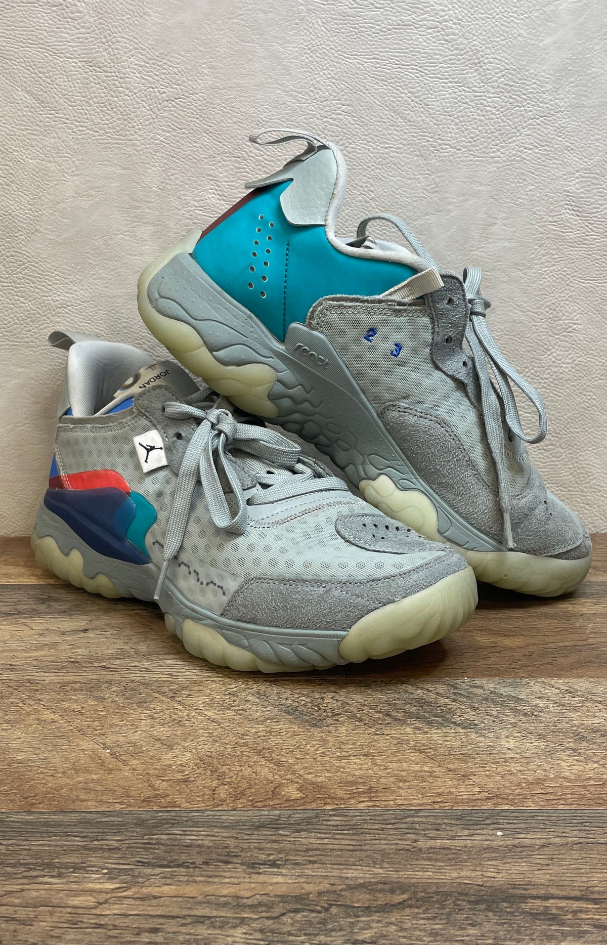 Jordan Delta 2 Pure Platinum Grey Fog Multi-Color Sneakers Men's Size 9