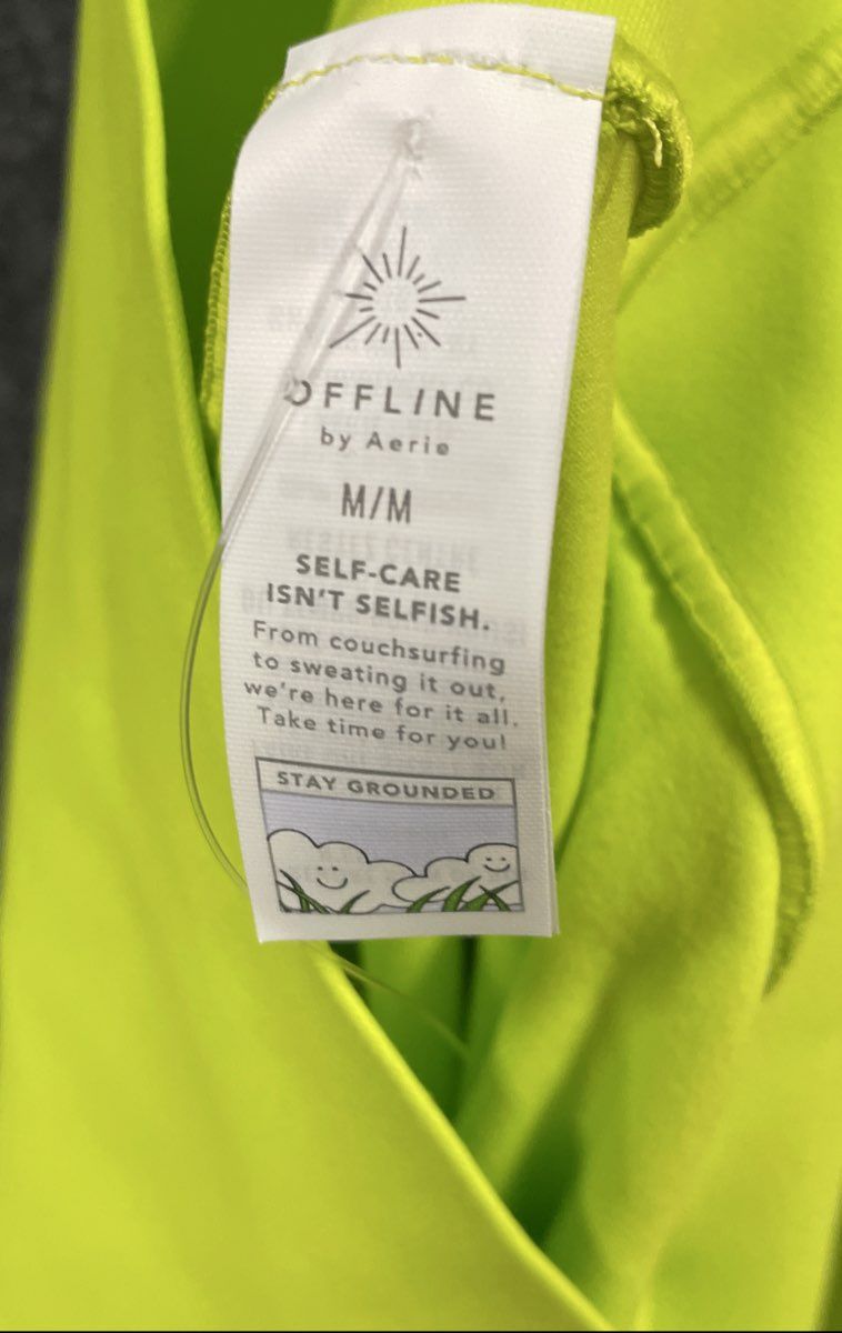 OFFLINE by Aerie Women's Real Me Xtra 7/8 Leggings Neon Yellow Hi-Rise M NWT