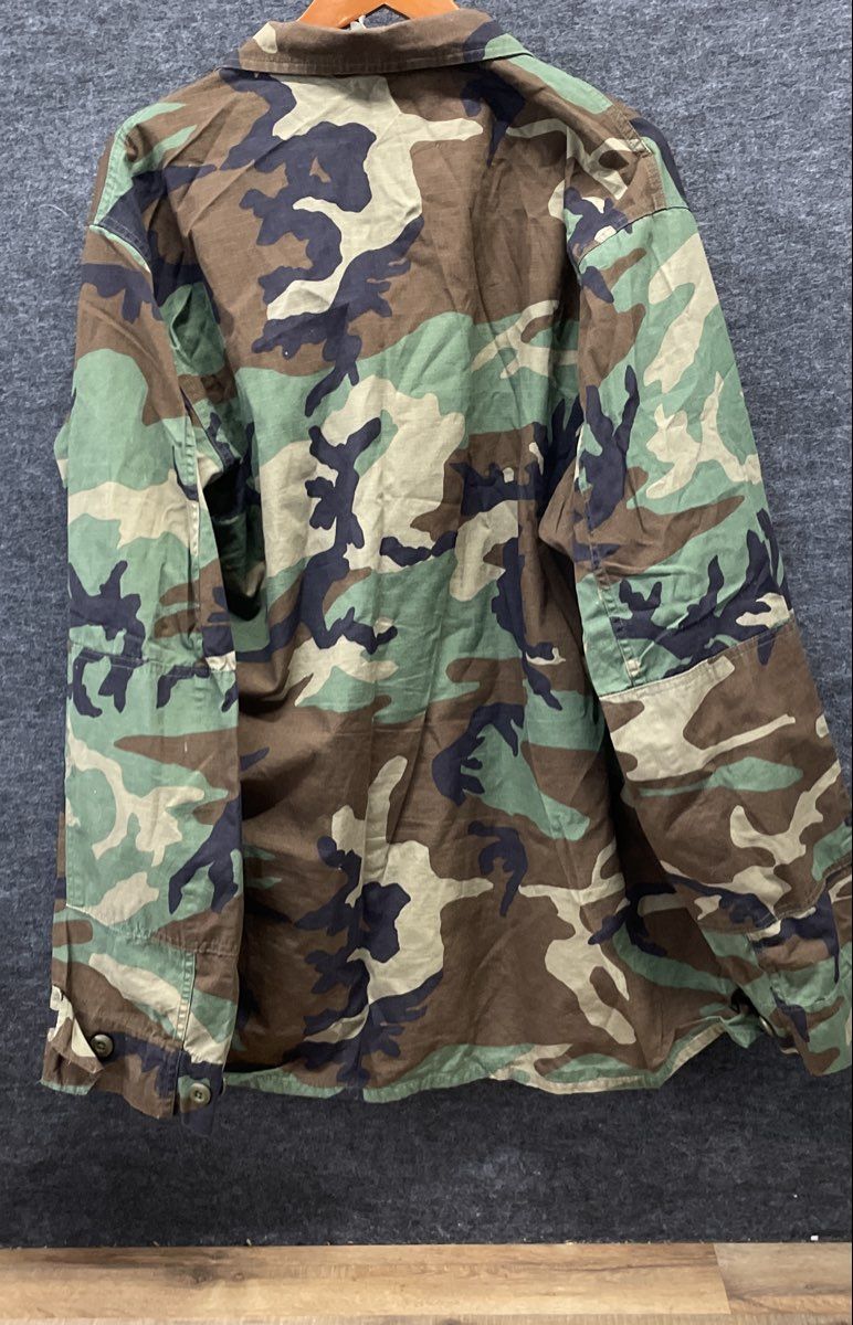 Vintage 2005 Lion Apparel Woodland Camo BDU Field Jacket Ripstop Sz XL-L USA