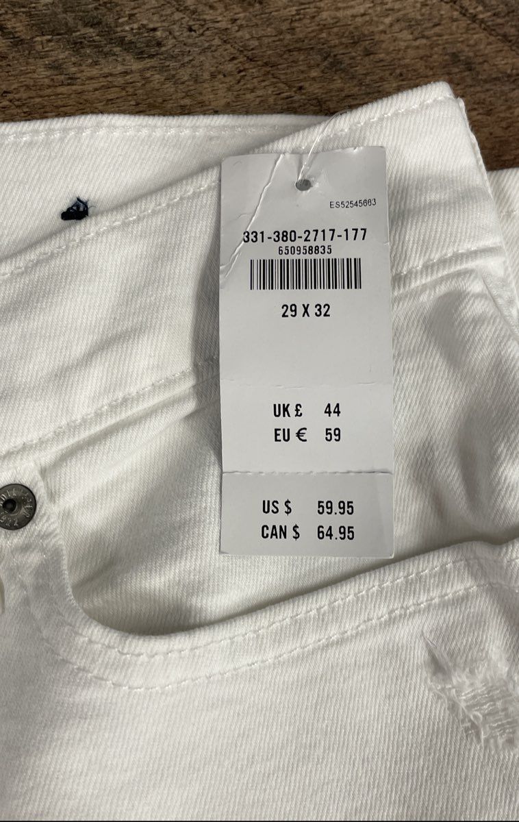 Hollister Men's White Skinny Epic Flex Distressed Ripped Jeans Sz 29x32 NWT