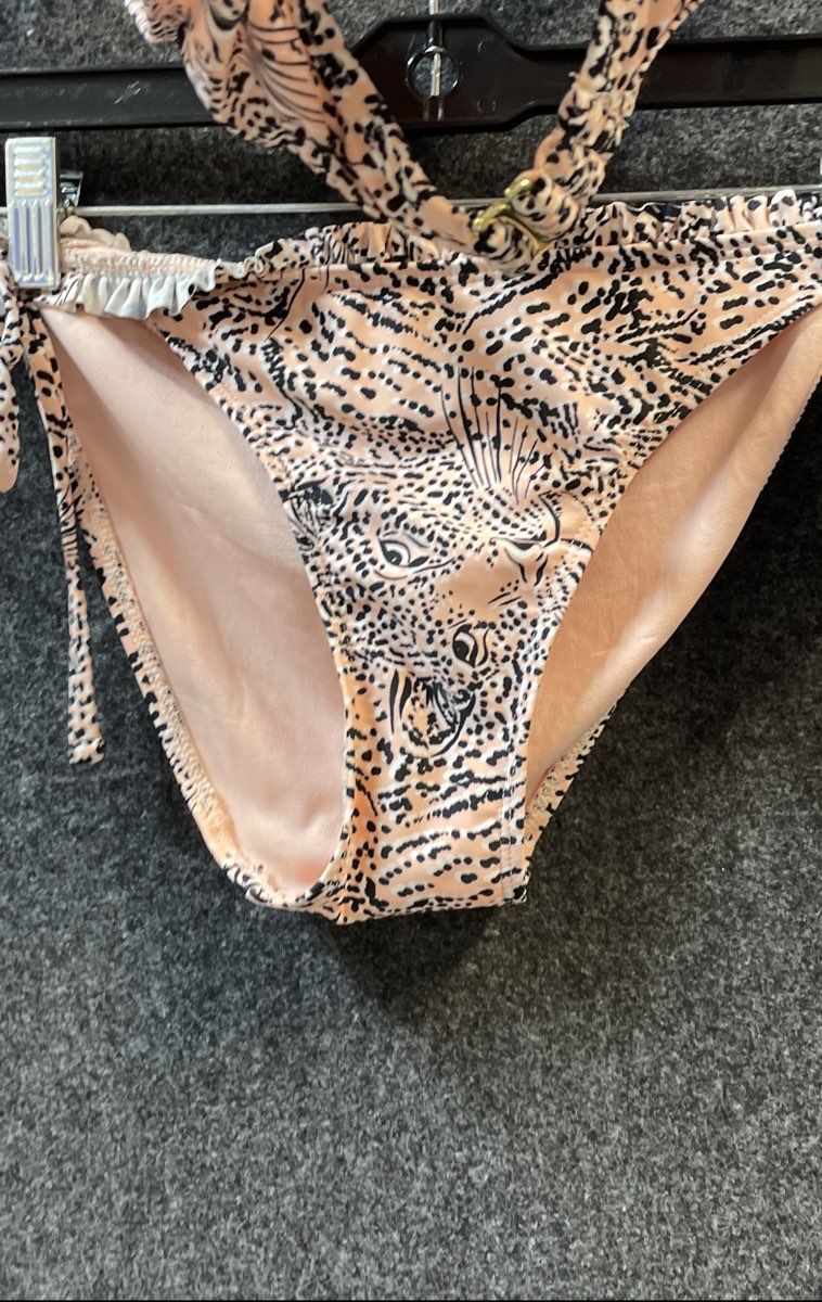 Indigo Rein Women's 2-Piece Bikini Peach Leopard Safari Princess NWT Sz M