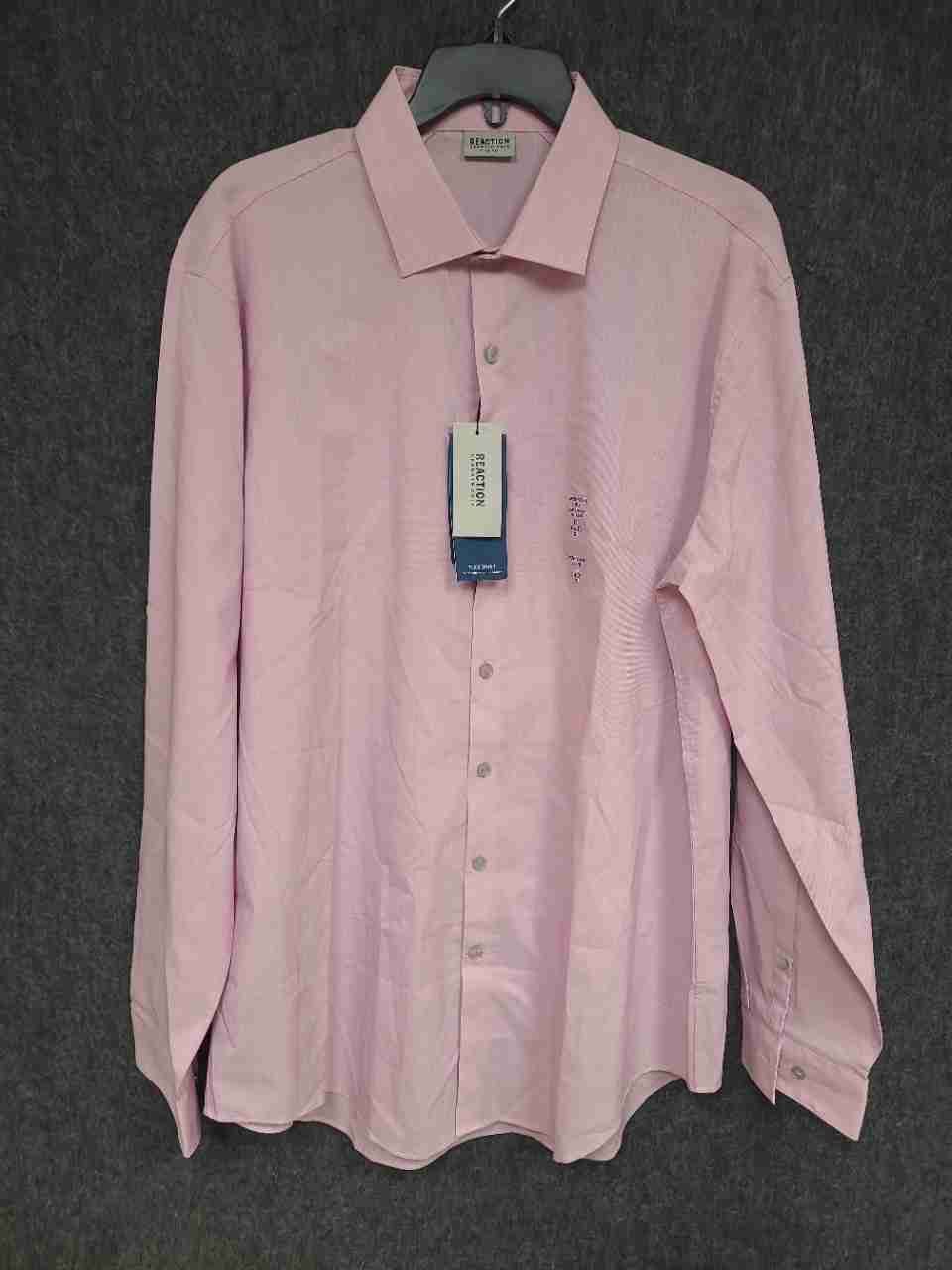Kenneth Cole Reaction Men's Pink Flex Techni-Cole Slim Fit Shirt XL 17 34/35 NWT