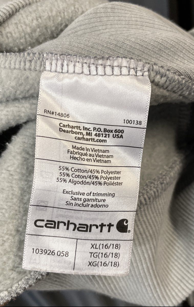 Carhartt Boys Heather Grey Graphic Relaxed Fit Crewneck Sweatshirt Sz XL 16/18