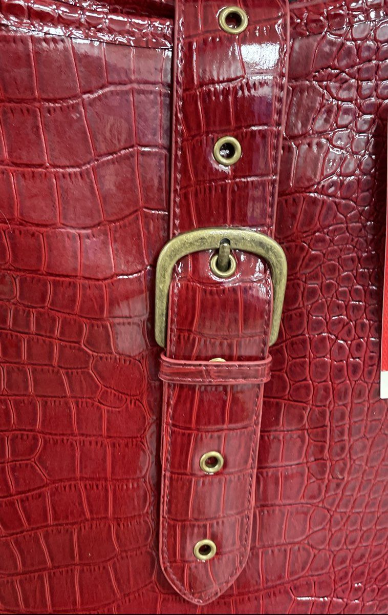Elizabeth Arden Red Faux Croc Embossed Tote Bag Handbag NWT
