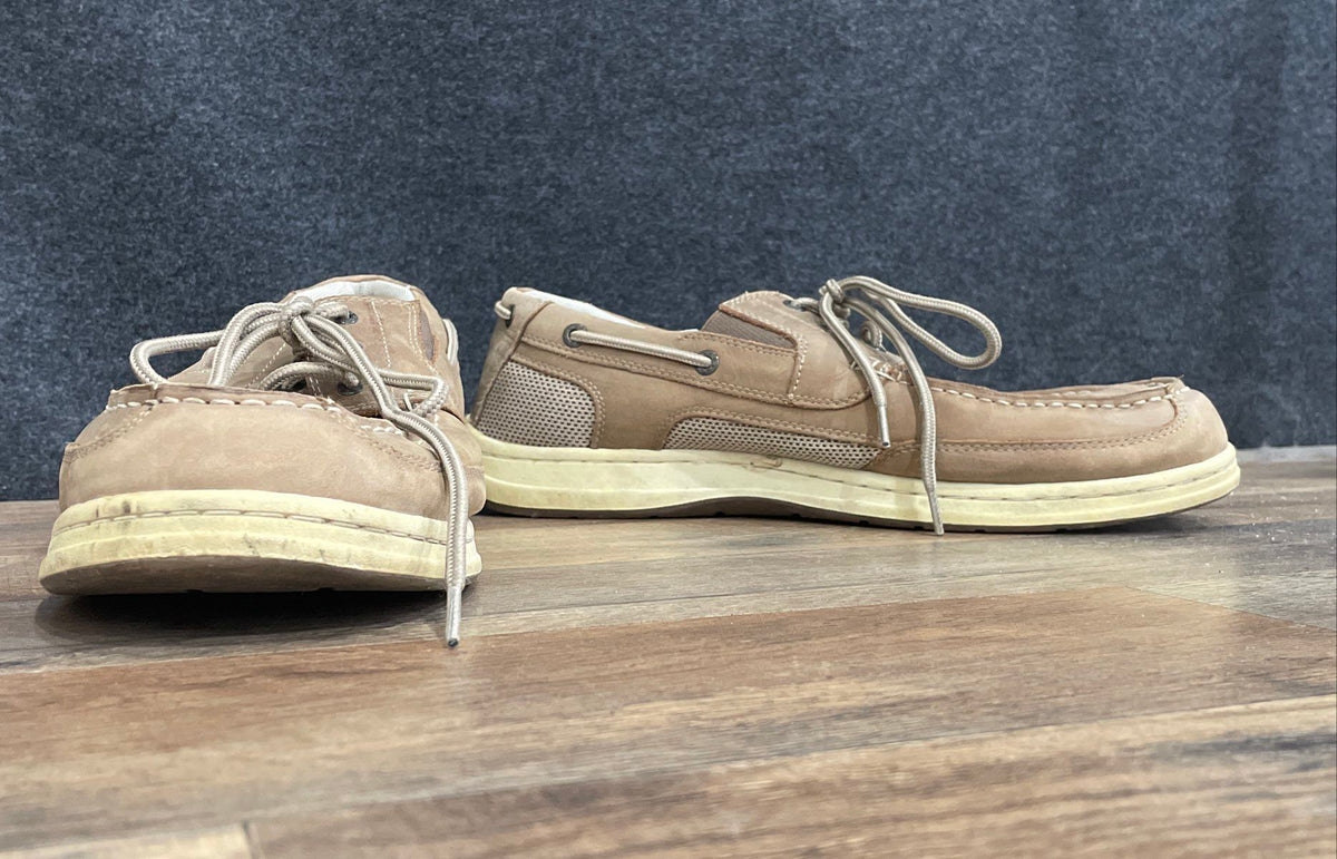 Dockers Men's Brown Leather Mesh Casual Boat Shoes Size 12M