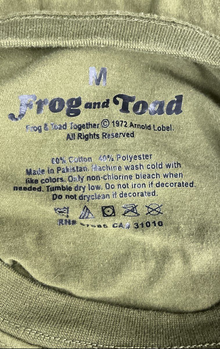 Frog and Toad Together T-Shirt Reprint Arnold Lobel Sat and Did Nothing Sz M