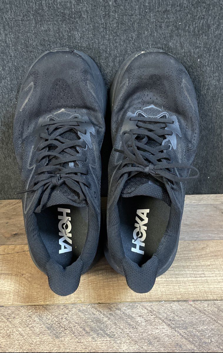 Hoka Clifton L All Black BBLC Men's Running Shoes Size 10 4E Extra Wide