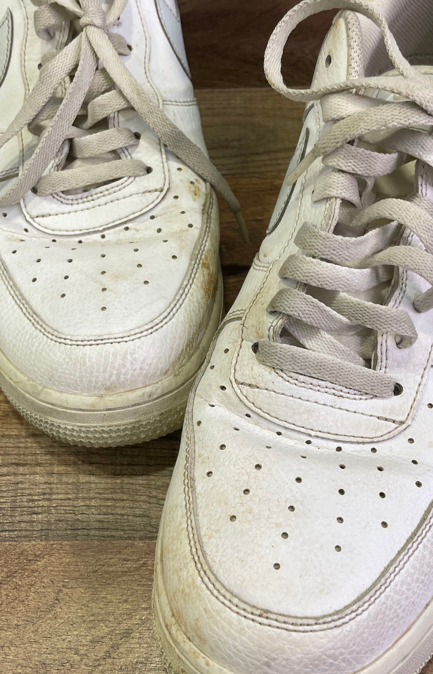 Nike Air Force 1 Low Triple White Leather Sneakers Men's Size 13