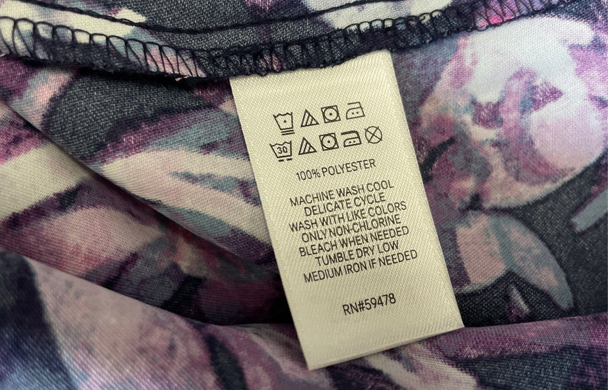 Adrienne Vittadini Women's Sleeveless Floral Shift Dress Navy Purple NWT Sz 8
