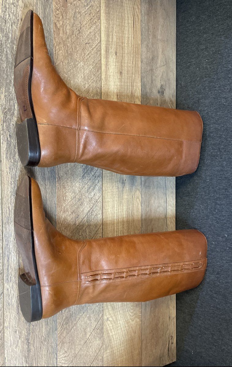 Catleia Savanna Cognac Brown Leather Calf High Pull On Boots Women's Size 7M